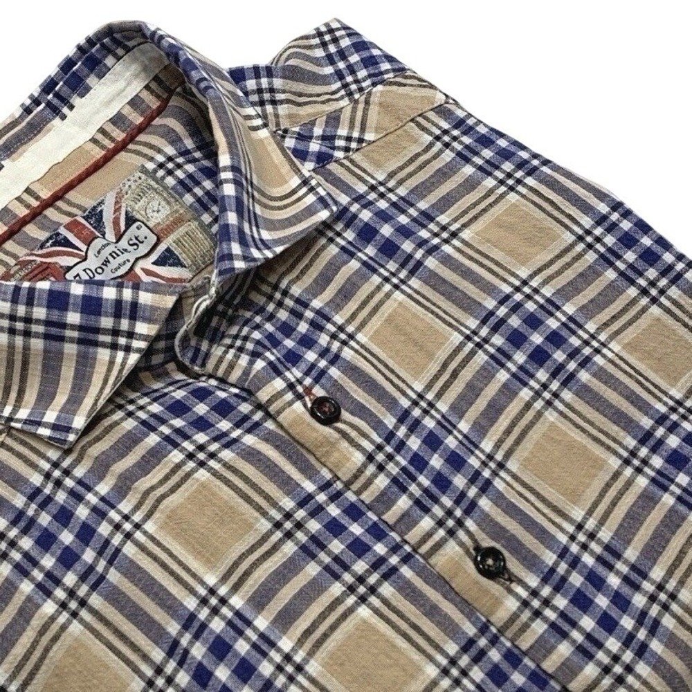 7 Downie St. Short‎ Sleeve Button Up Casual Shirt Men's Size 7 Multicolor Plaid
